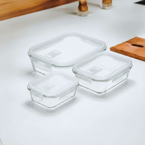 Kit de 3 Potes Herméticos 1 Litro, 570ml e 360ml Flux by Flashgoods