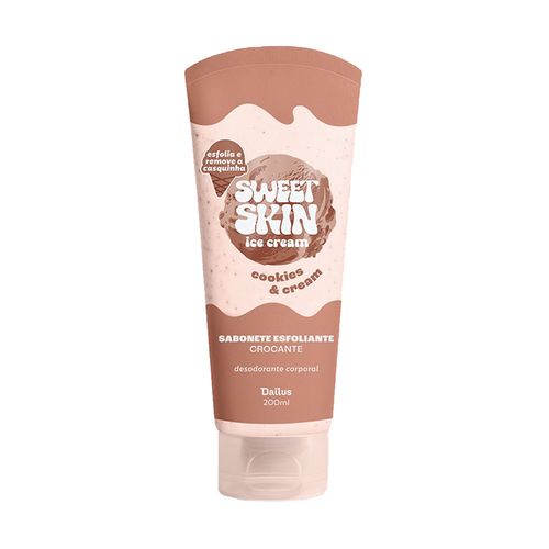 Sabonete Esfoliante Sweet Skin Cookie & Cream 200ml Dailus